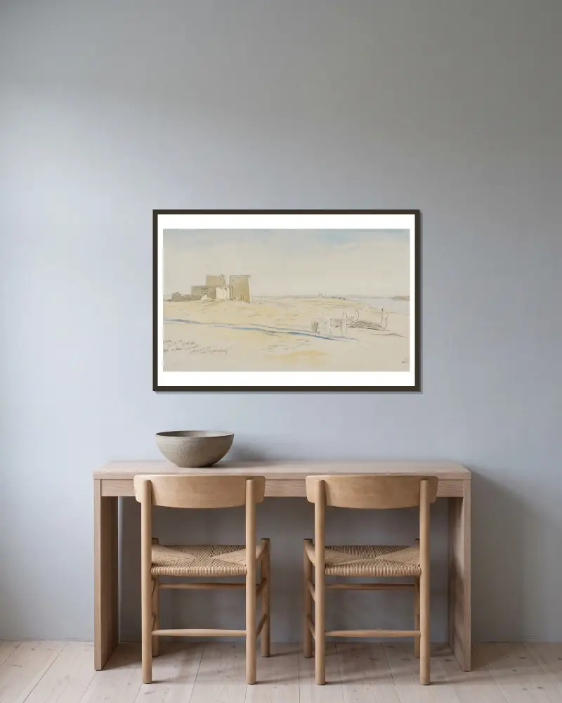 Dakkeh av Edward Lear inramad på en vägg