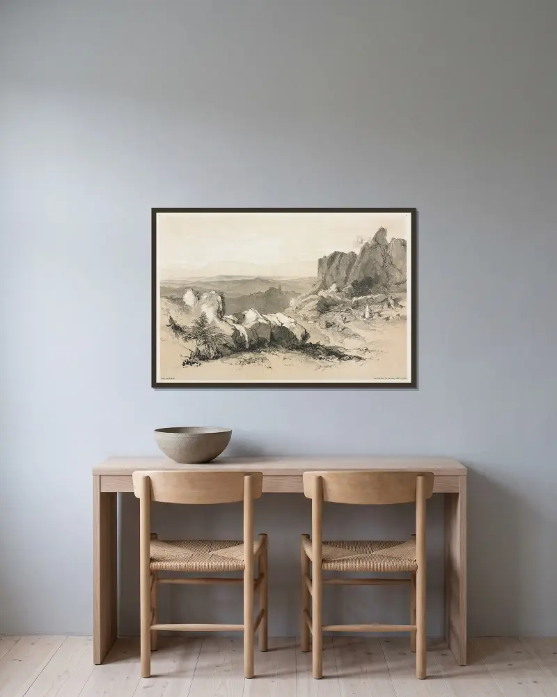 Olevano av Edward Lear inramad på en vägg