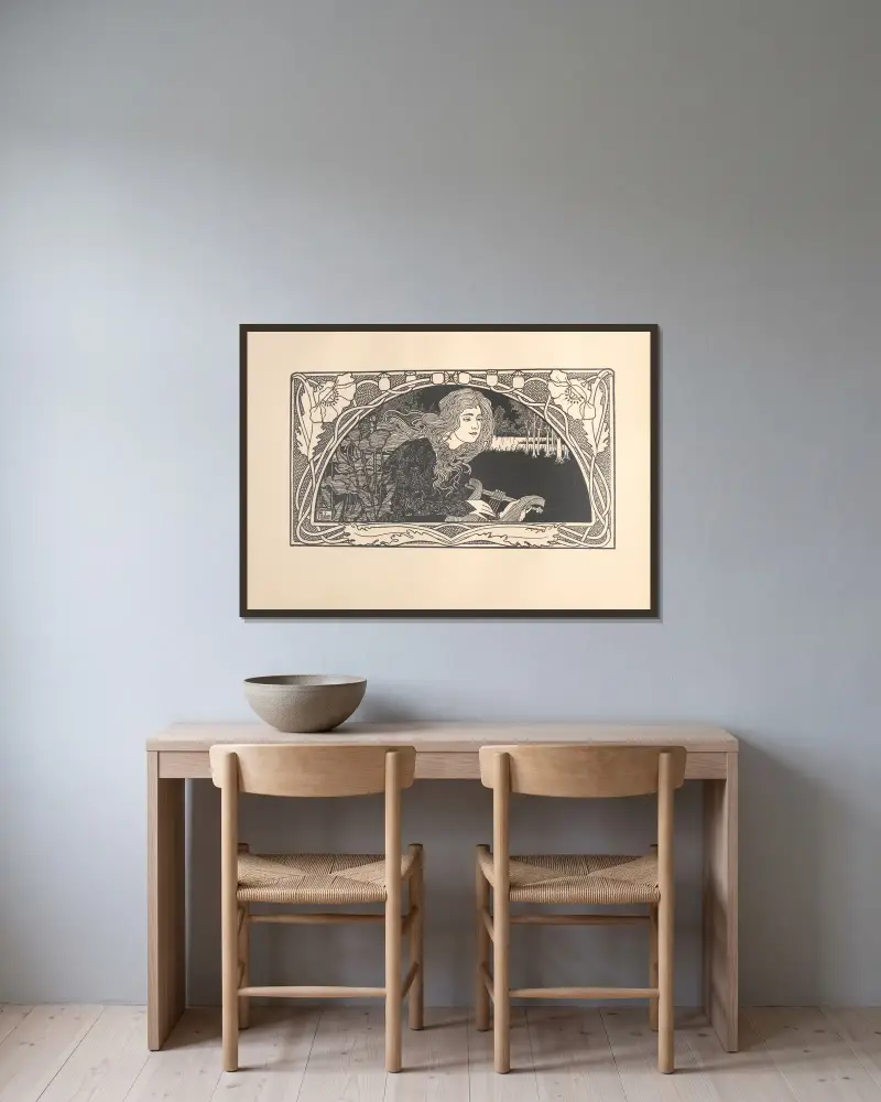 Liebe Pl. 4 von Edward Okuń gerahmt an einer Wand