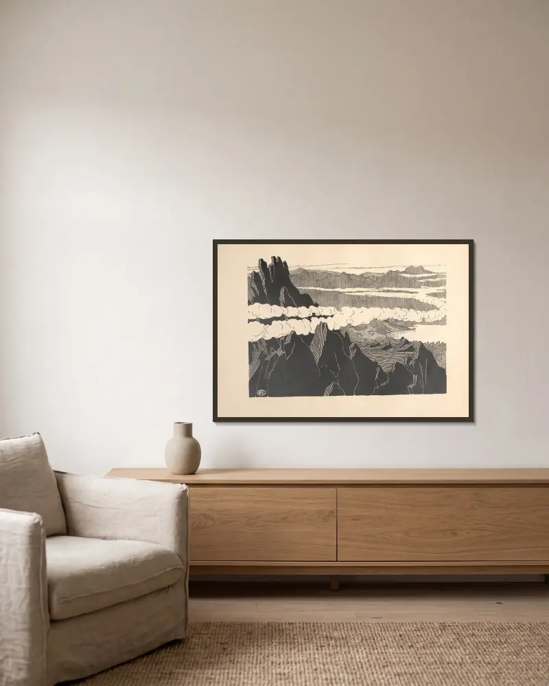 Liebe Pl. 7 von Edward Okuń gerahmt an einer Wand