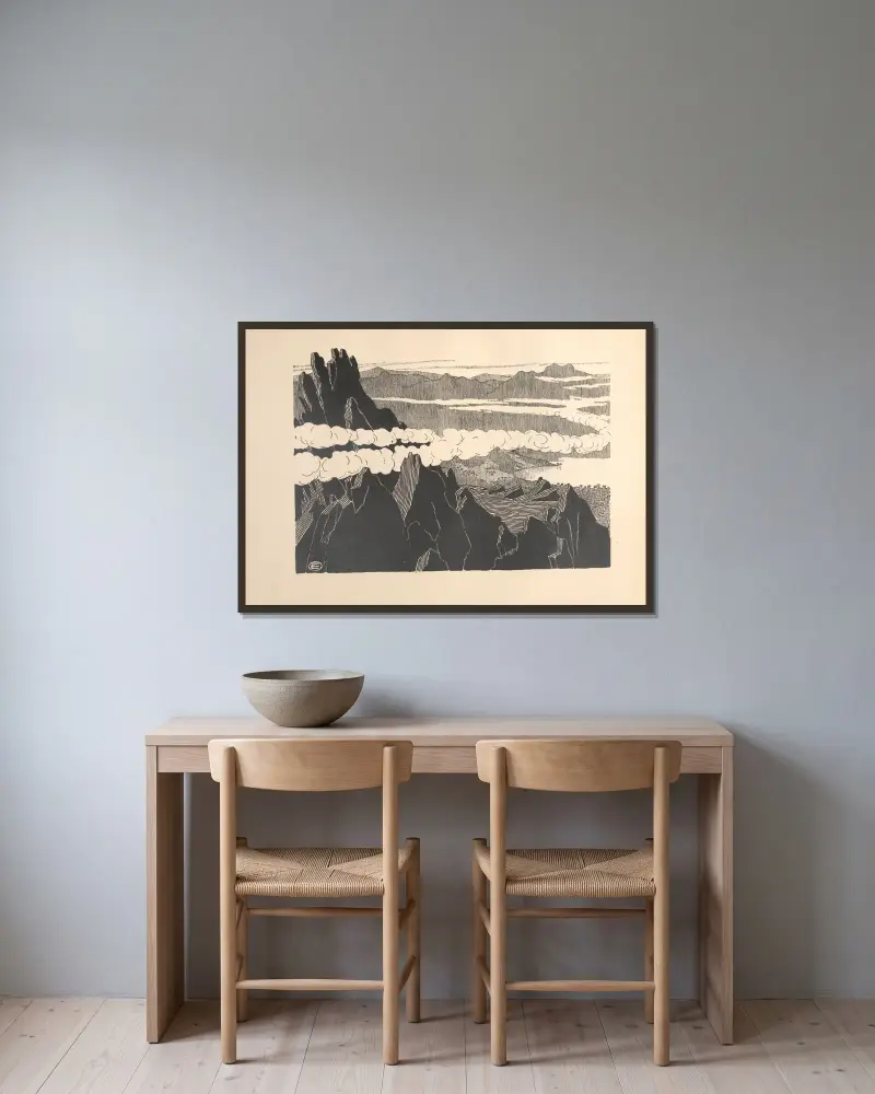 Liebe Pl. 7 von Edward Okuń gerahmt an einer Wand