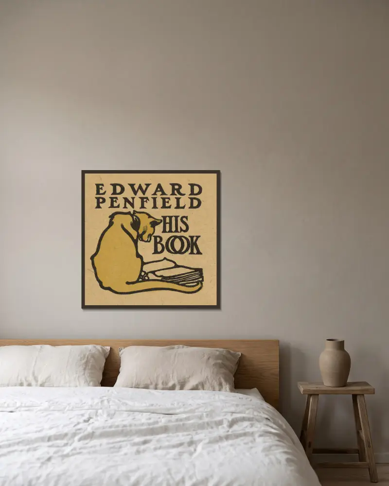 Edward Penfield, sein Buch von Edward Penfield gerahmt an einer Wand