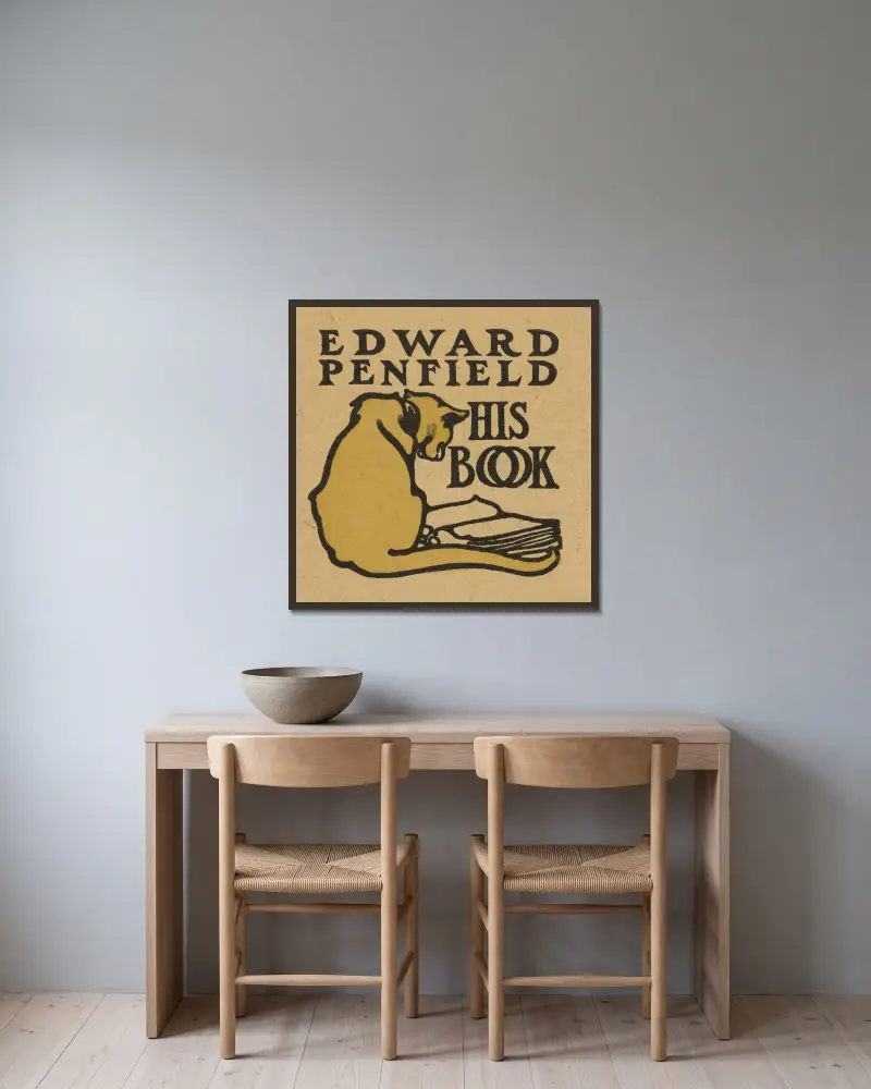 Edward Penfield, sein Buch von Edward Penfield gerahmt an einer Wand