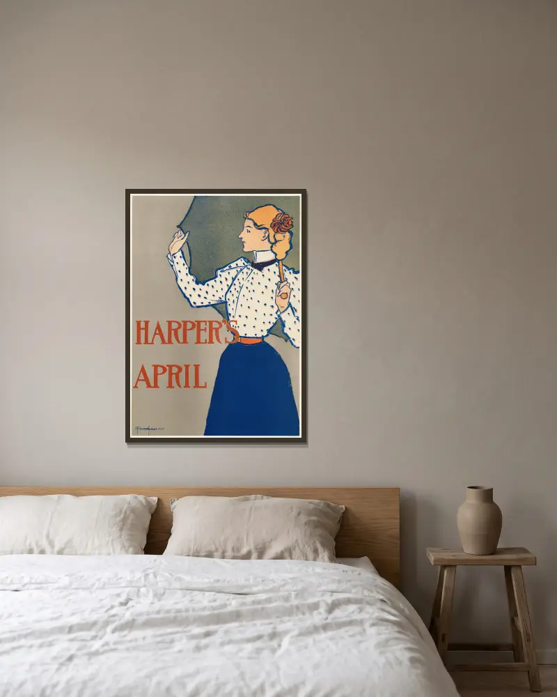 Harper’s April, 1897, Edward Penfield v rámu na stěně