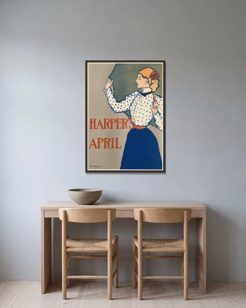 Harper’s April, 1897, Edward Penfield v rámu na stěně