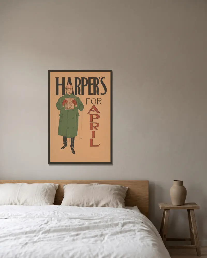 Harper's April, 1893, Edward Penfield w ramie na ścianie