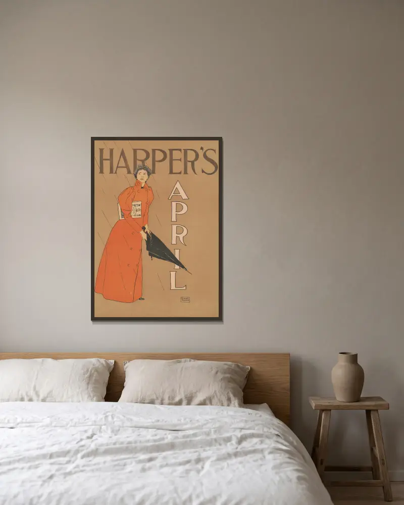Harper’s [for] April, 1894 av Edward Penfield inramad på en vägg