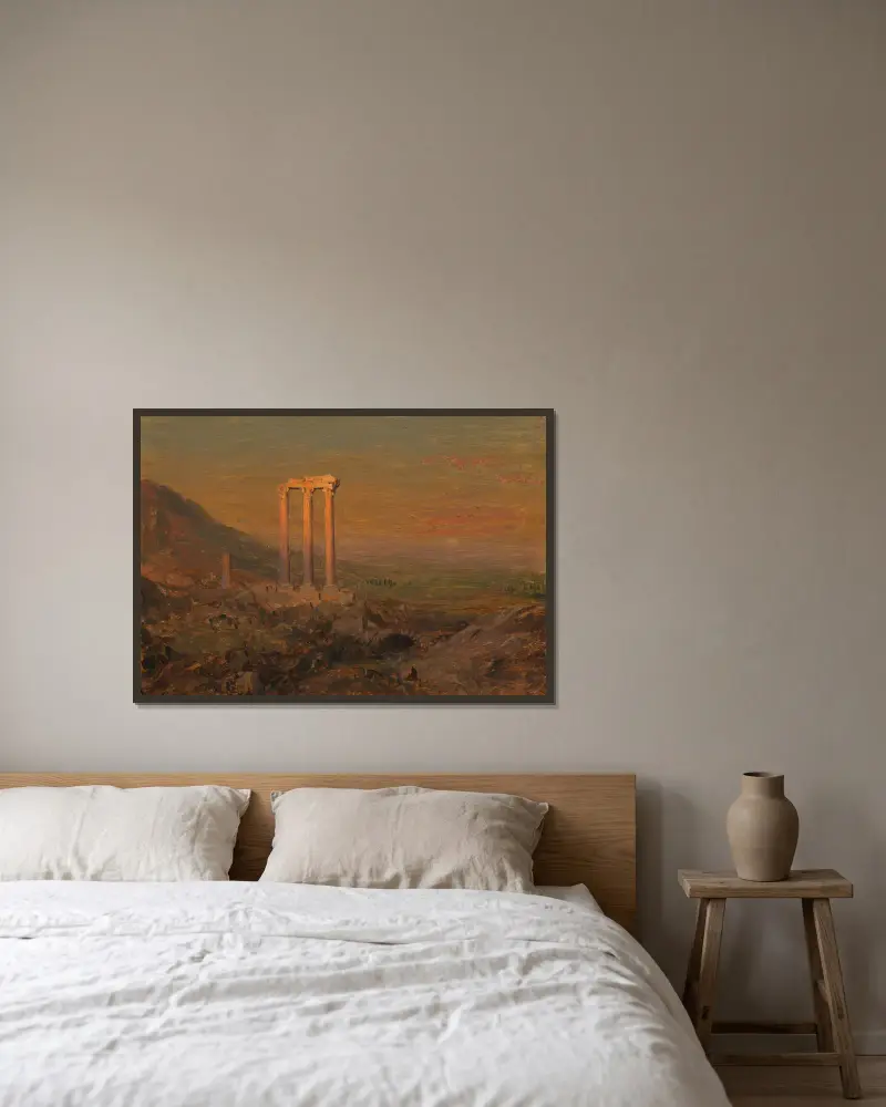 Classical Ruins, Syria av Frederic Edwin Church inramad på en vägg