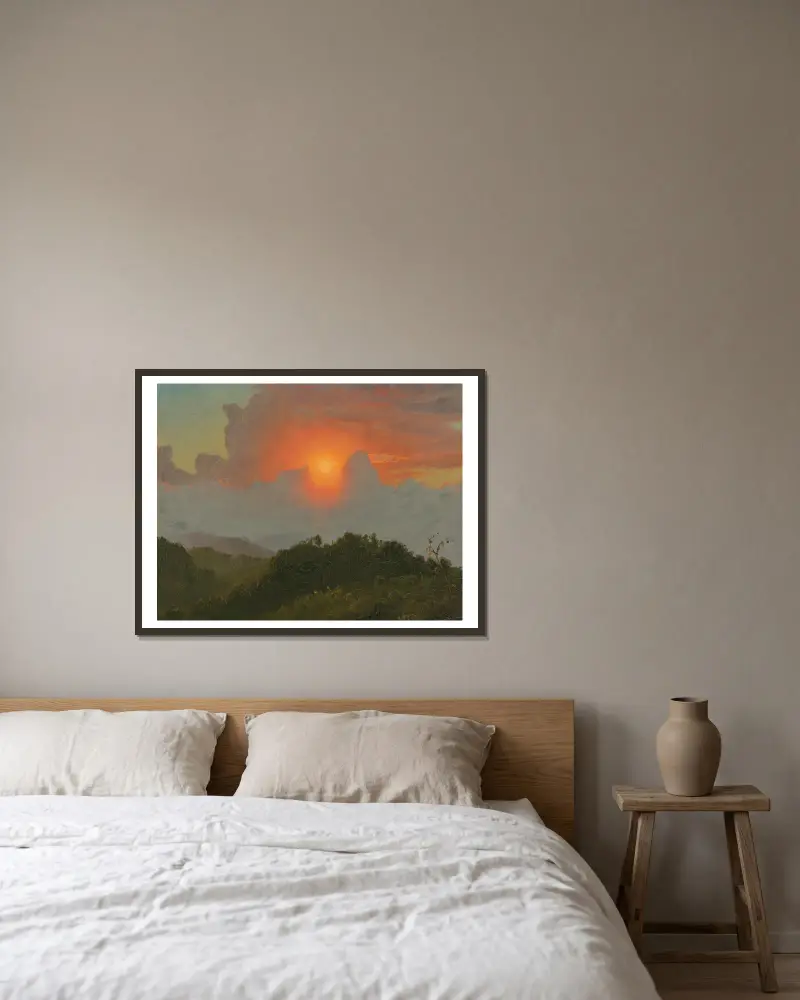 Zatažená obloha, Frederic Edwin Church v rámu na stěně
