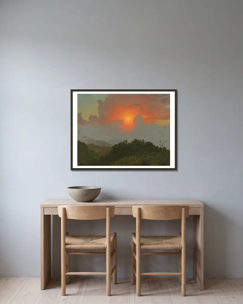 Zatažená obloha, Frederic Edwin Church v rámu na stěně