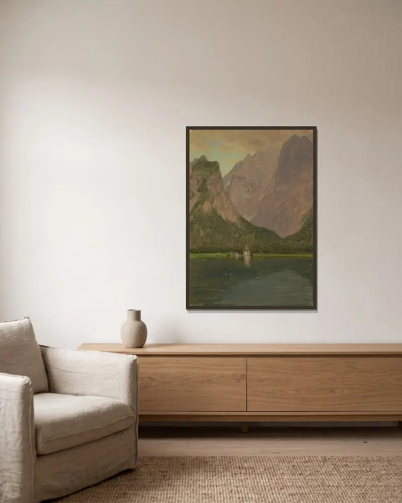 Königssee bei Berchtesgaden, Bayern von Frederic Edwin Church gerahmt an einer Wand