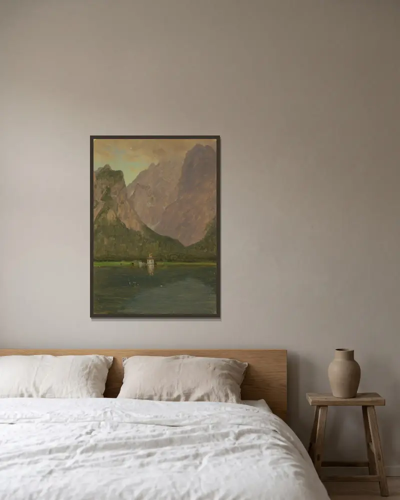 Königssee bei Berchtesgaden, Bayern von Frederic Edwin Church gerahmt an einer Wand