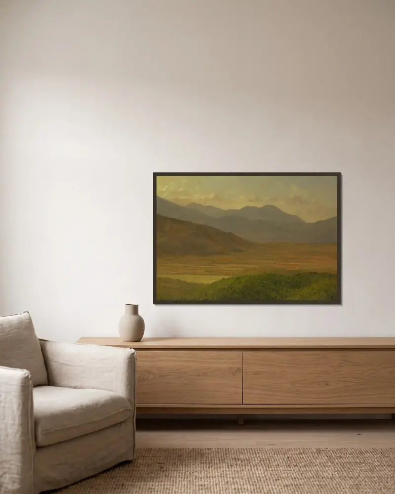 Landschaft VII von Frederic Edwin Church gerahmt an einer Wand