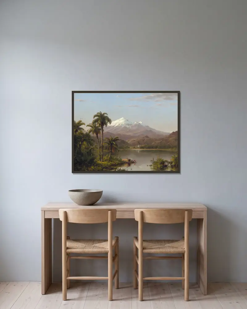 Tamaca palmy, Frederic Edwin Church v rámu na stěně