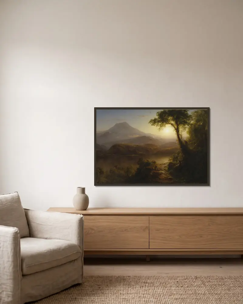 Tropical Scenery av Frederic Edwin Church inramad på en vägg
