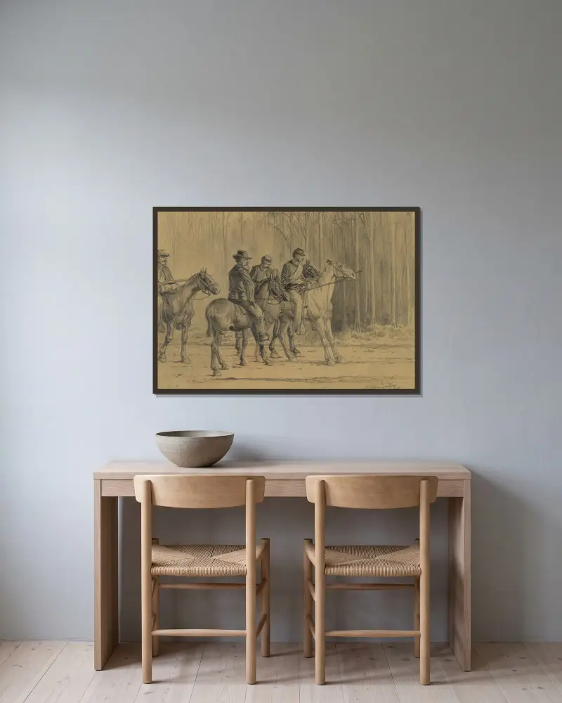 Bummers av Edwin Forbes inramad på en vägg