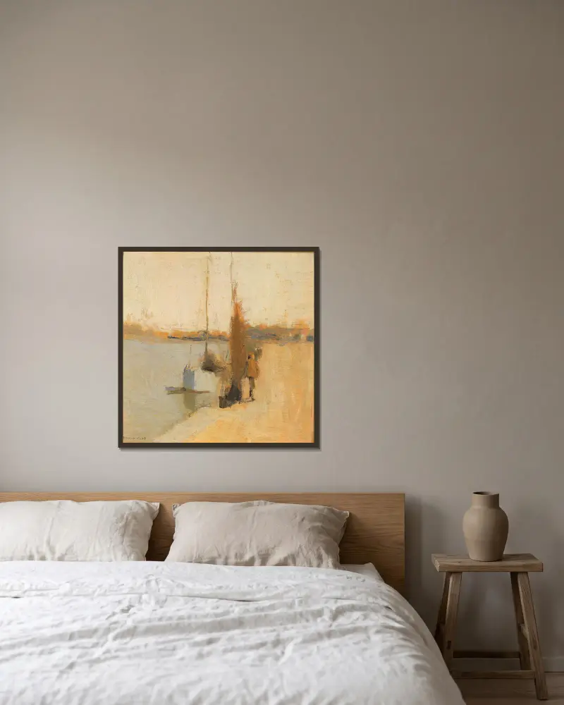 Bateau De Peche av Frank Edwin Scott inramad på en vägg