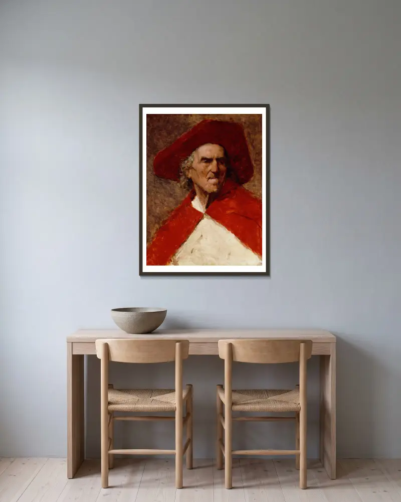 Homme au Chapeau Rouge av Frank Edwin Scott inramad på en vägg