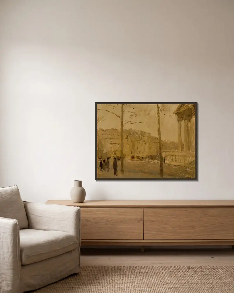 La Madeleine im Morgengrauen von Frank Edwin Scott gerahmt an einer Wand