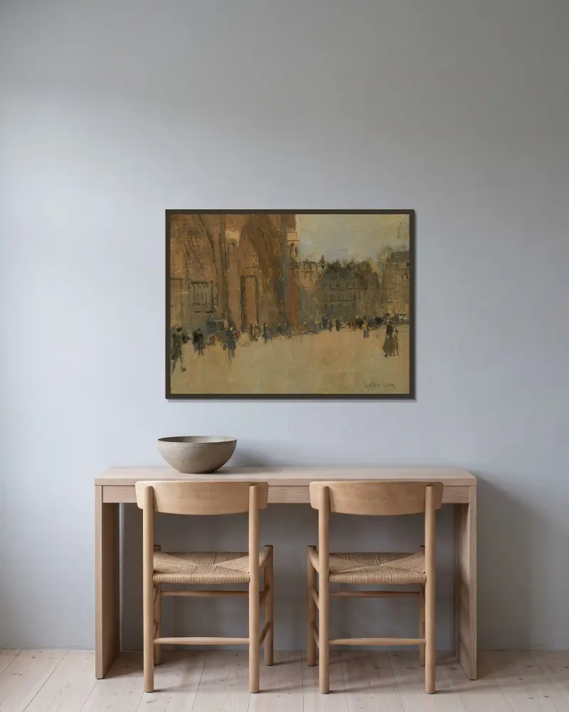 Notre Dame Nr. III von Frank Edwin Scott gerahmt an einer Wand