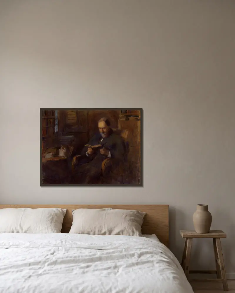 Porträt von Sanford Saltus aus New York von Frank Edwin Scott gerahmt an einer Wand