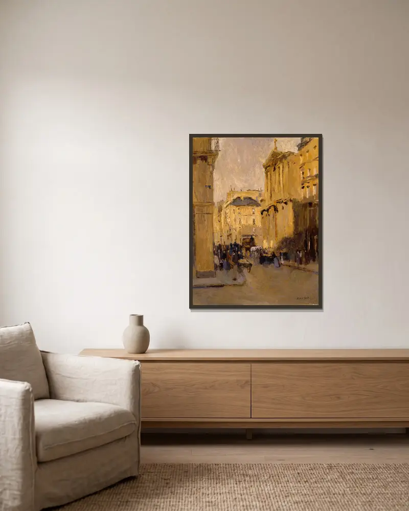 Saint Roche, Rue Saint-Honoré von Frank Edwin Scott gerahmt an einer Wand