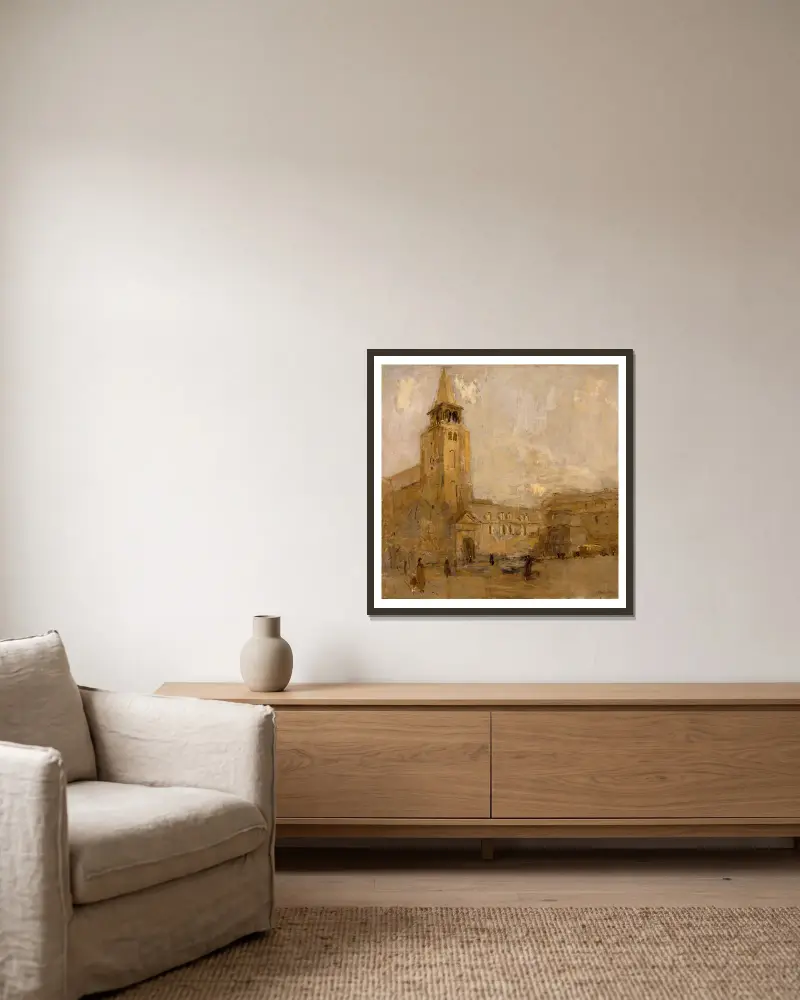 St. Germain des Pres Nr. II von Frank Edwin Scott gerahmt an einer Wand