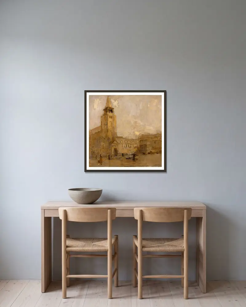 St. Germain des Pres Nr. II von Frank Edwin Scott gerahmt an einer Wand
