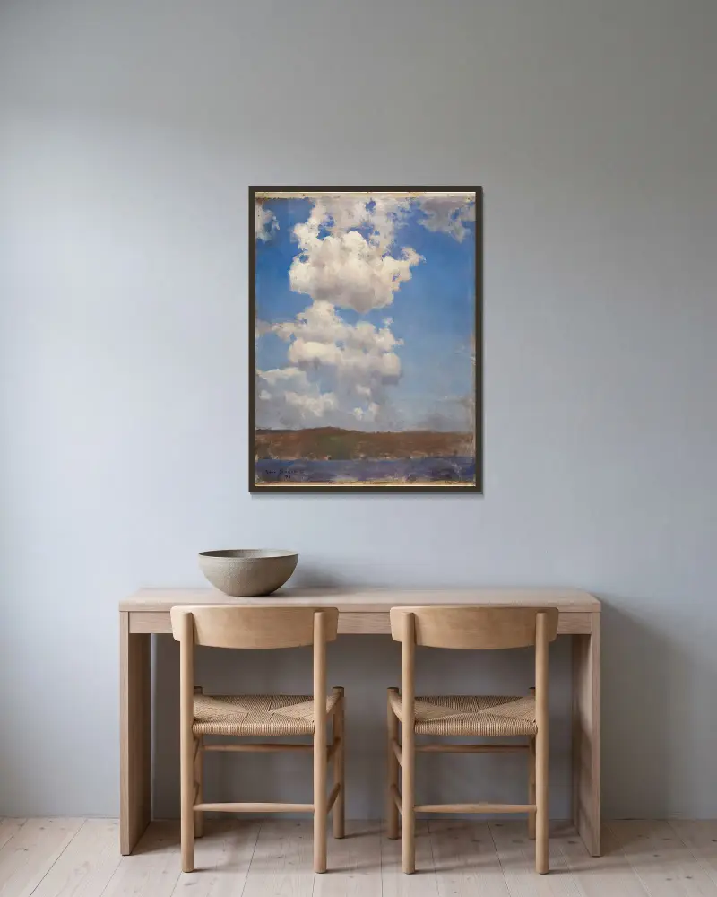 Studium chmur, Eero Järnefelt w ramie na ścianie