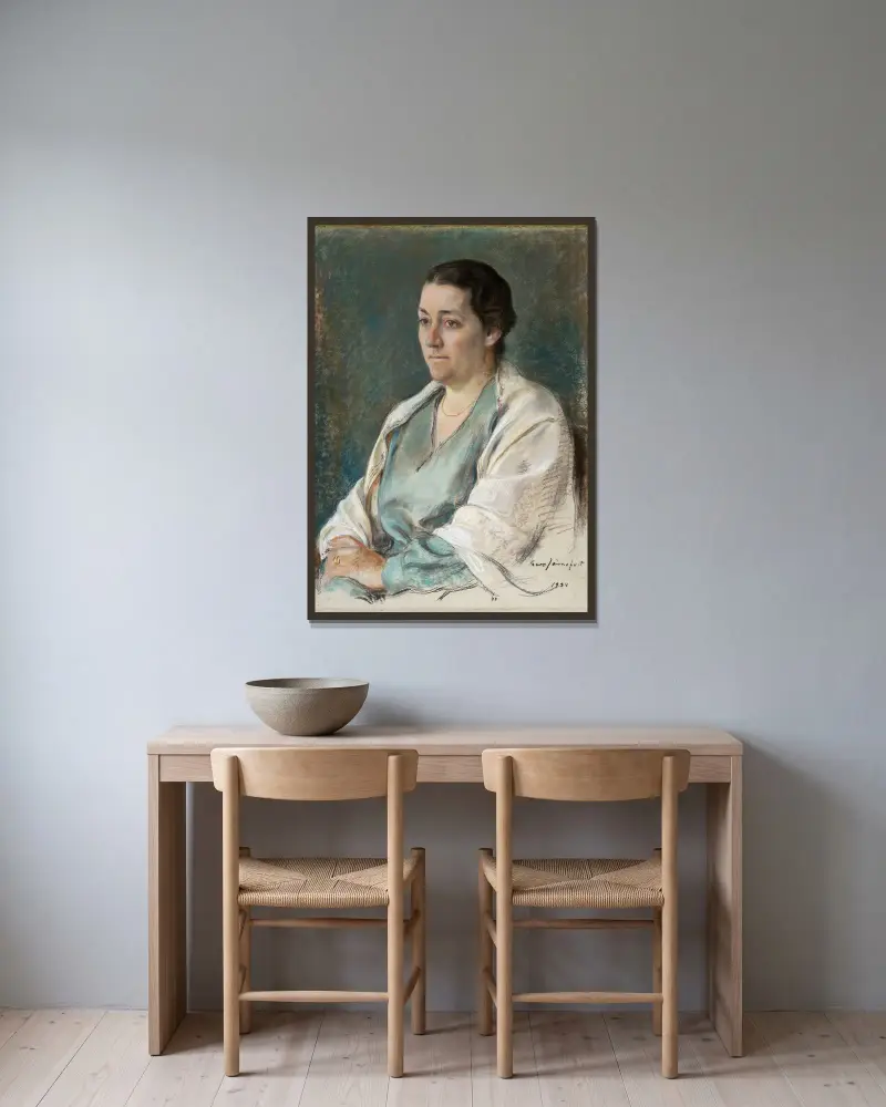 Ester Sihtola von Eero Järnefelt gerahmt an einer Wand