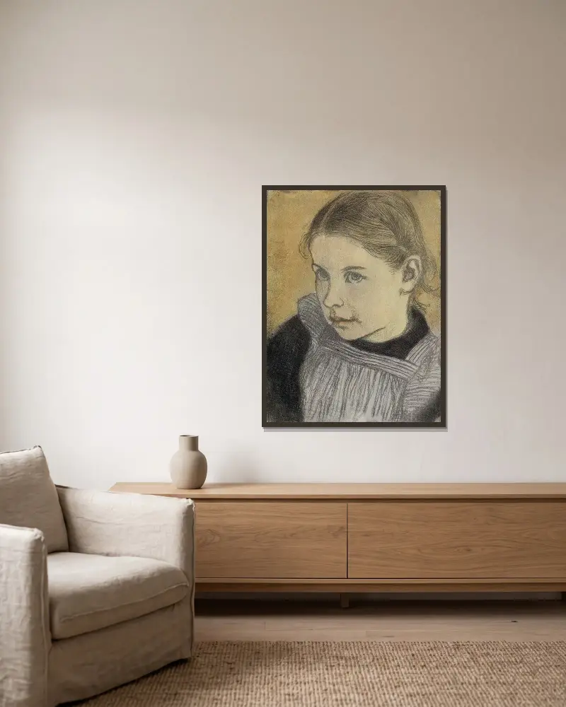 Dívka, Eero Järnefelt v rámu na stěně