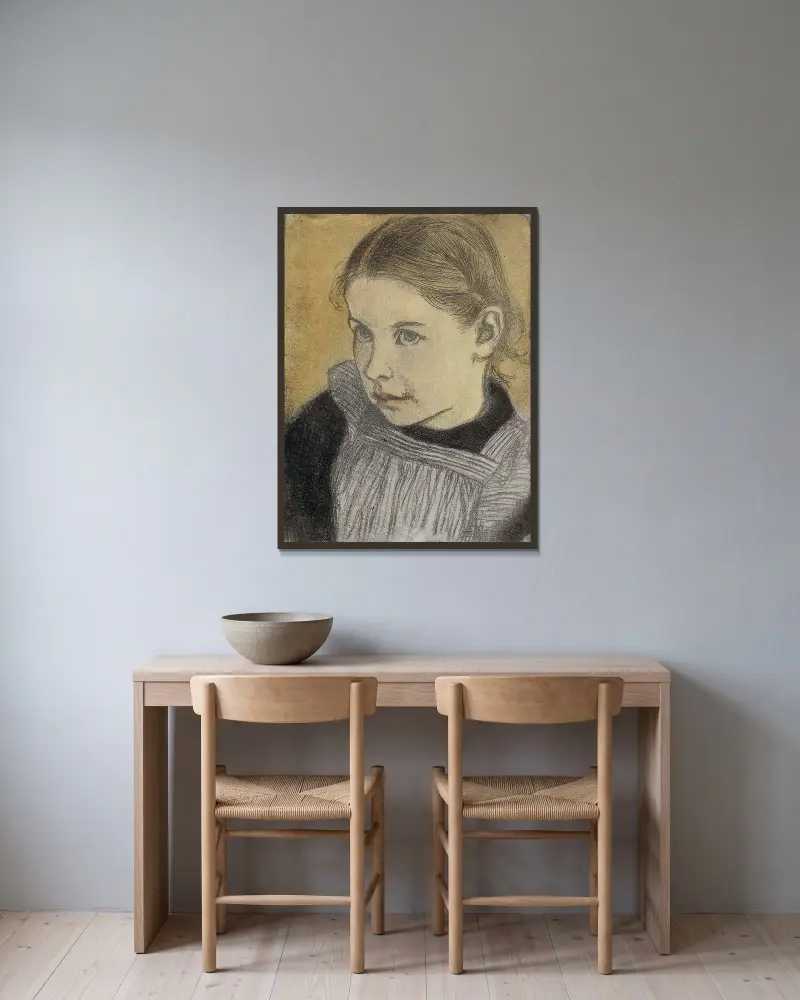Dívka, Eero Järnefelt v rámu na stěně