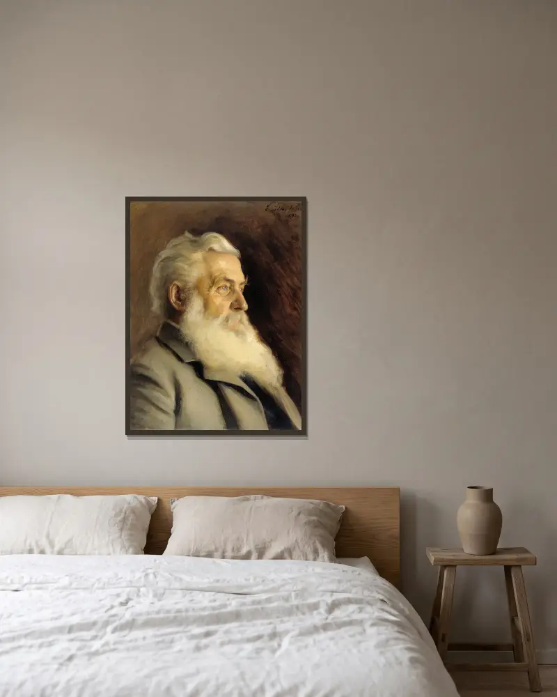 Porträtt av herr Ahnger av Eero Järnefelt inramad på en vägg
