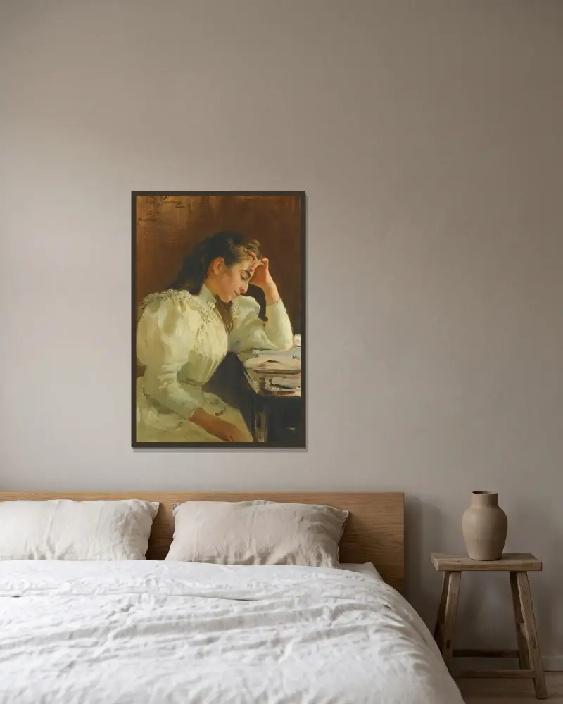 Porträt eines neapolitanischen Mädchens von Ilya Efimovich Repin gerahmt an einer Wand