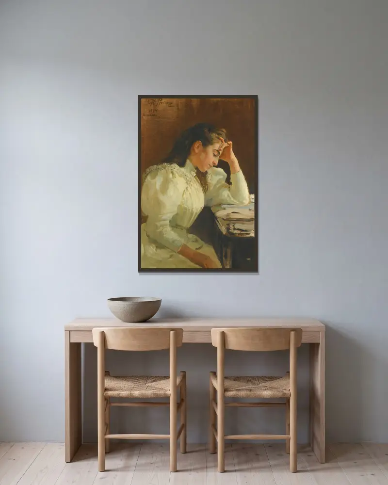 Porträt eines neapolitanischen Mädchens von Ilya Efimovich Repin gerahmt an einer Wand