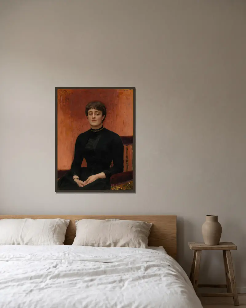 Porträtt av Jelizaveta Zvantseva av Ilya Efimovich Repin inramad på en vägg