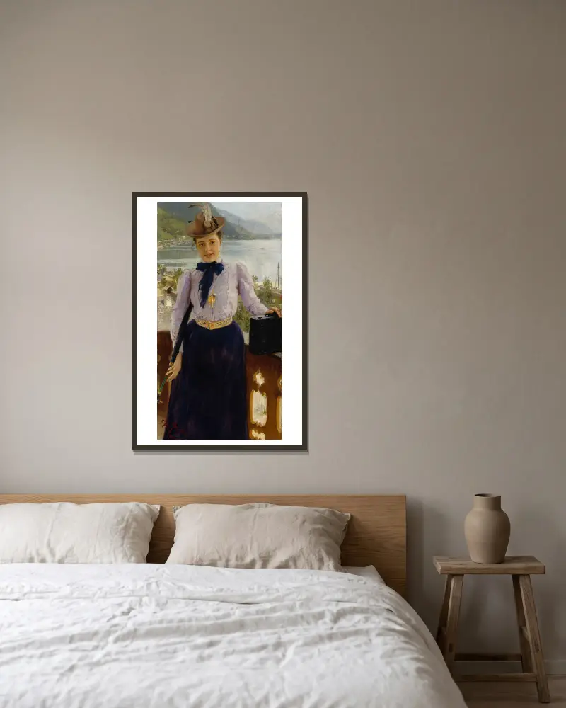 Porträtt av Natalia Nordmann av Ilya Efimovich Repin inramad på en vägg