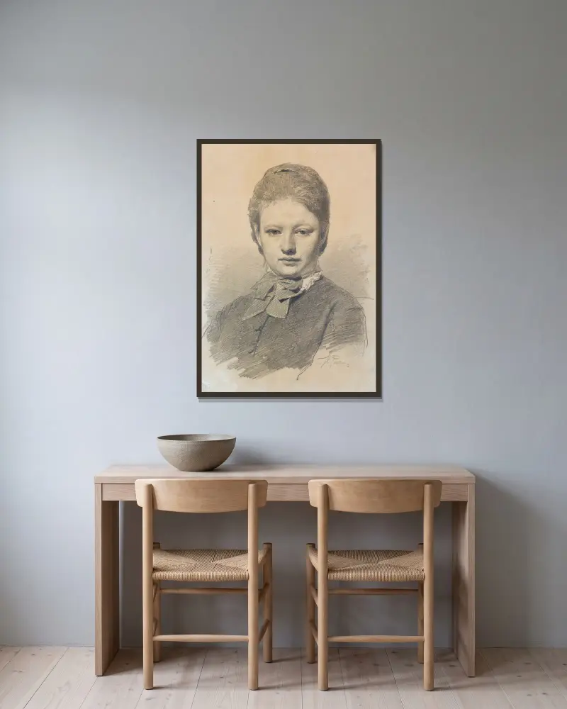Portrait Of Sofia Repina av Ilya Efimovich Repin inramad på en vägg
