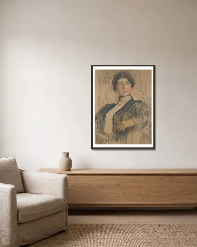Porträt von Veronika Abegg-Werefkin von Ilya Efimovich Repin gerahmt an einer Wand
