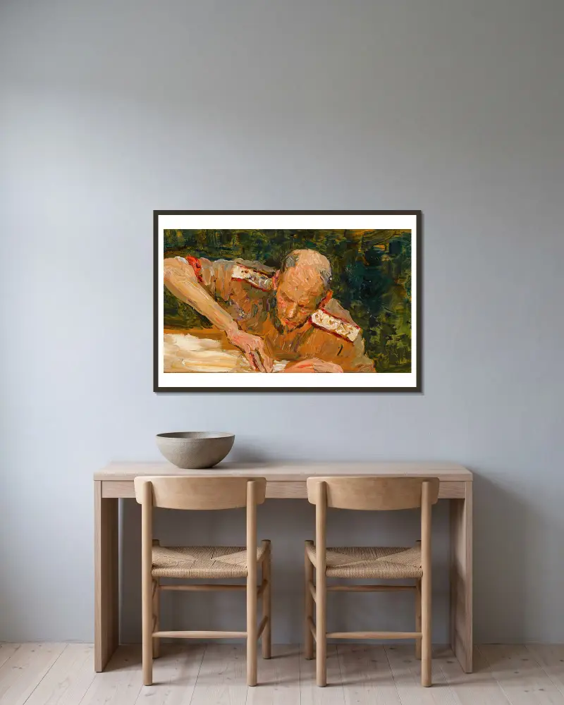 Studie zum Duell von Ilya Efimovich Repin gerahmt an einer Wand