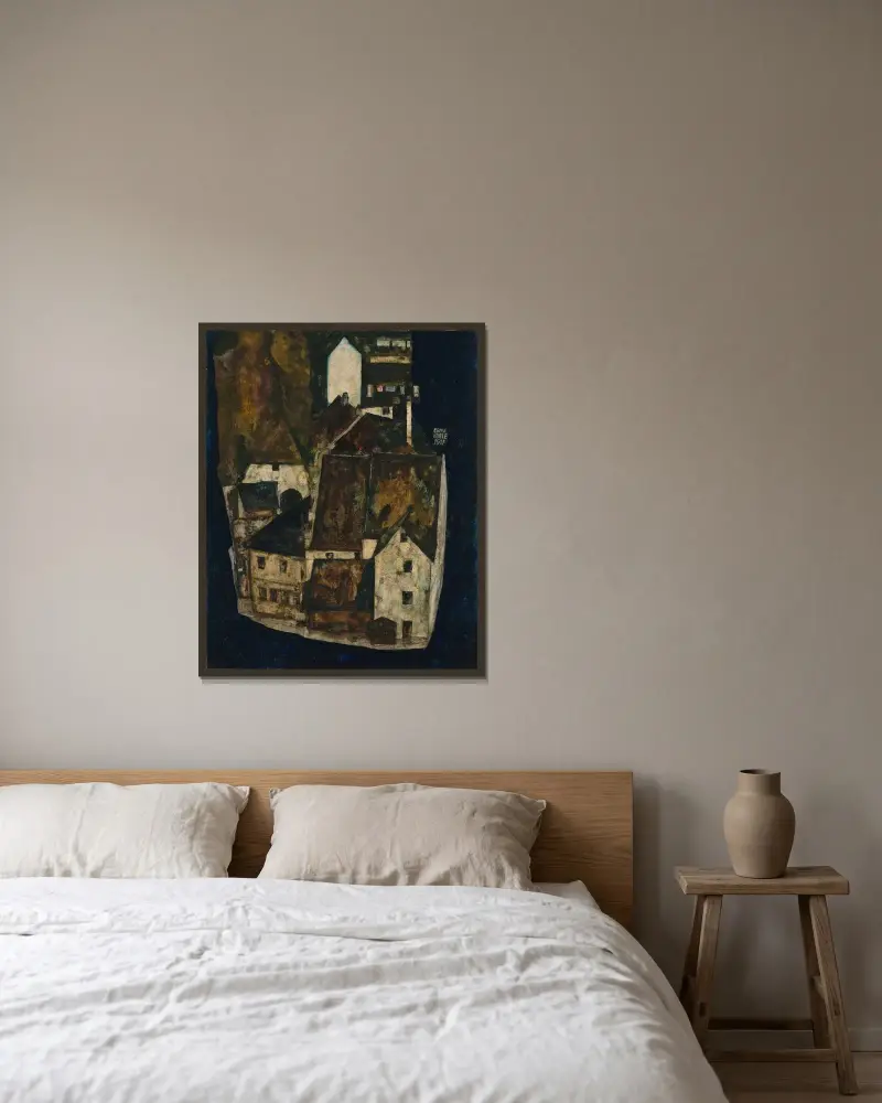 Mrtvé město III, Egon Schiele v rámu na stěně