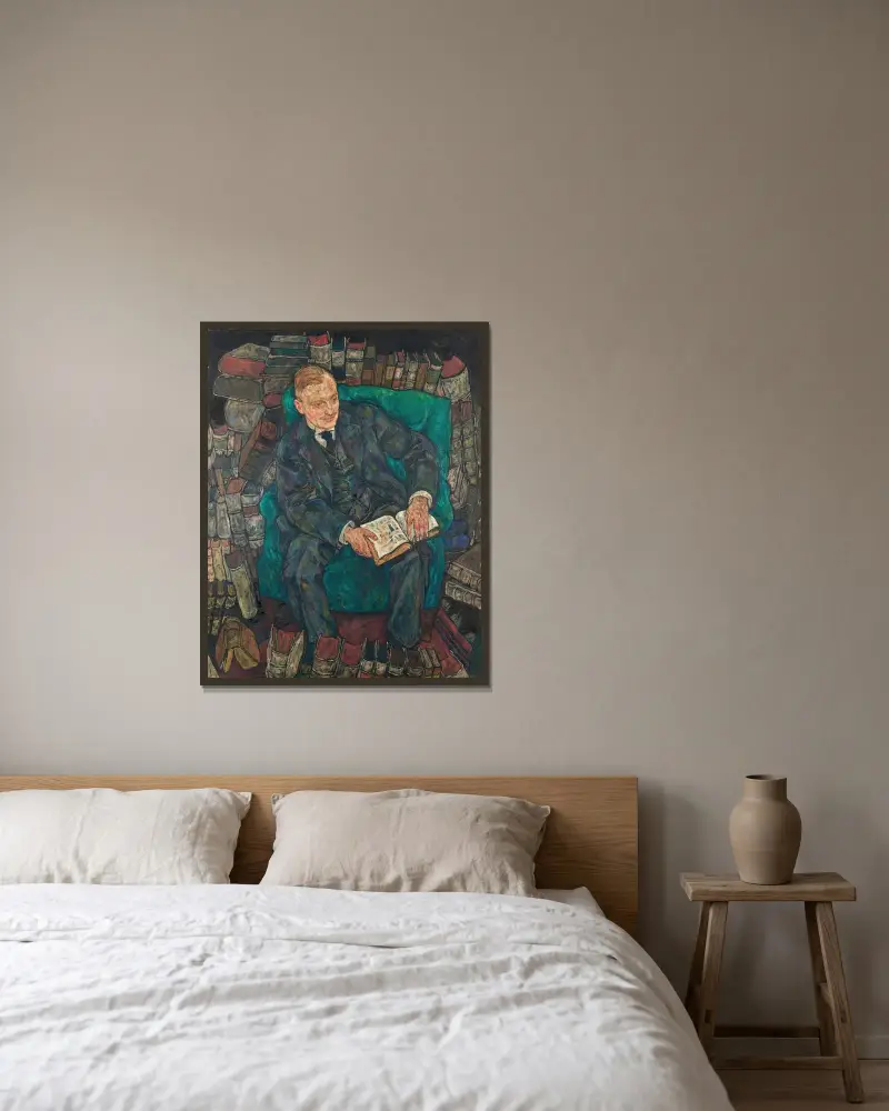 Dr. Hugo Koller av Egon Schiele inramad på en vägg
