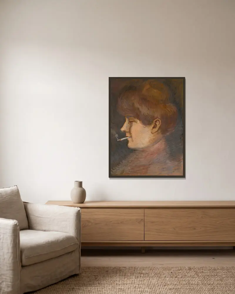 Portrait Of Bertha Von Wiktorin av Egon Schiele inramad på en vägg