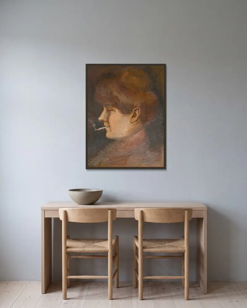 Portrait Of Bertha Von Wiktorin av Egon Schiele inramad på en vägg