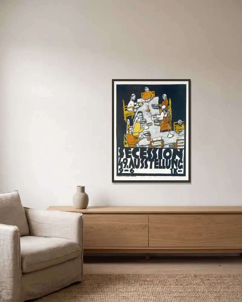 Secession. 49. Ausstellung… von Egon Schiele gerahmt an einer Wand