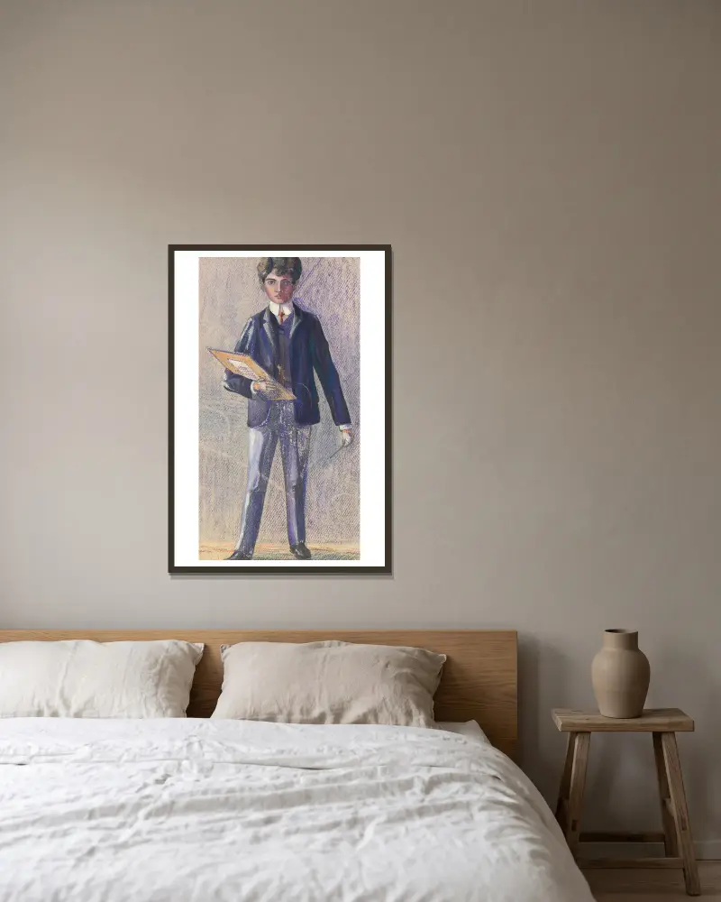 Odbicie lustrzane, Egon Schiele w ramie na ścianie