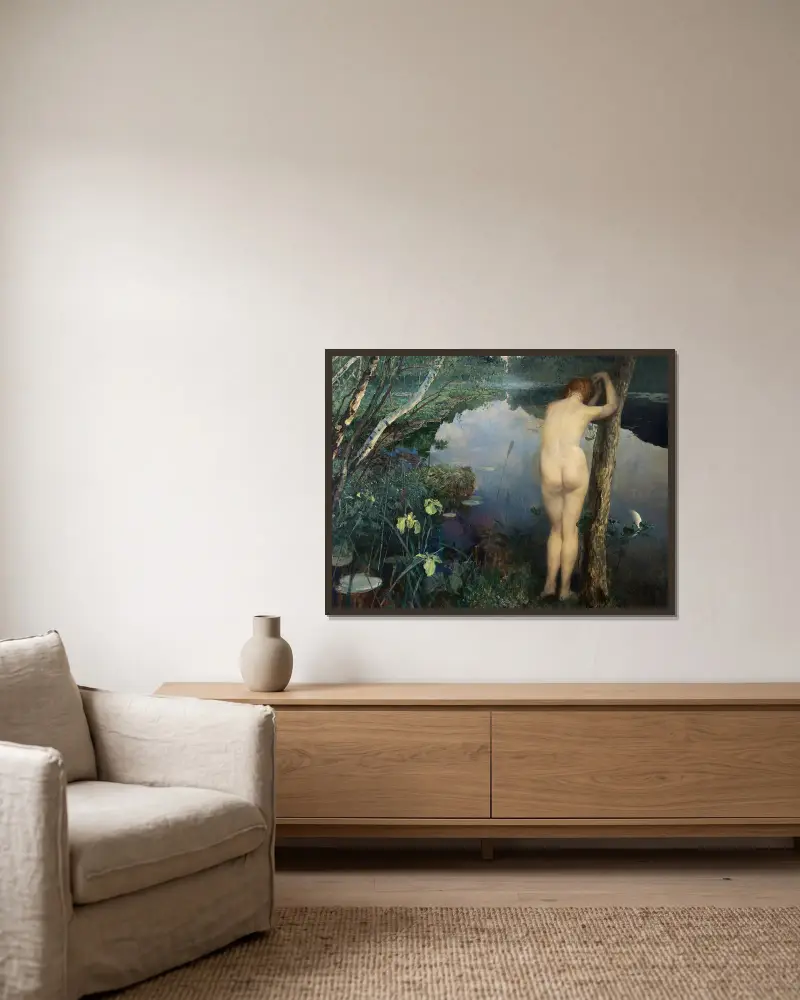 Nokturno, Eilif Peterssen v rámu na stěně