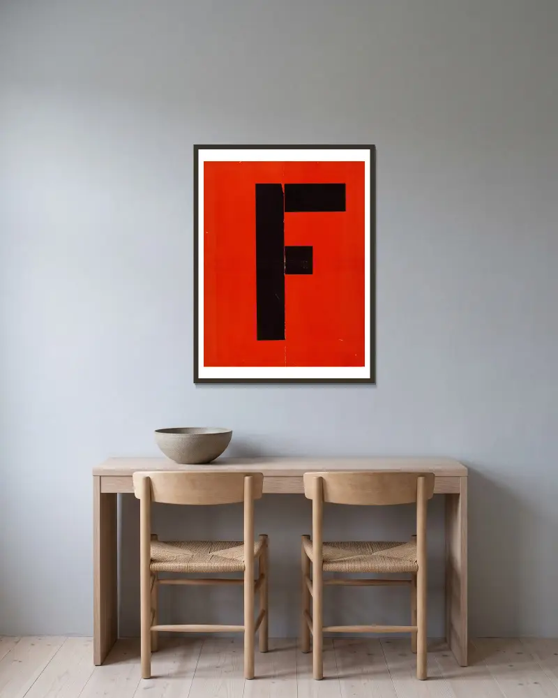 Figurines – cover av El Lissitzky inramad på en vägg