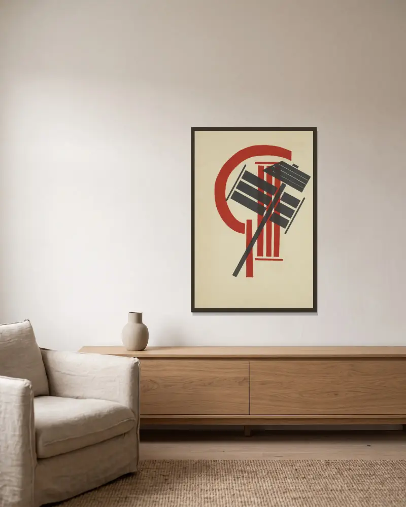 Internatsional, El Lissitzky w ramie na ścianie
