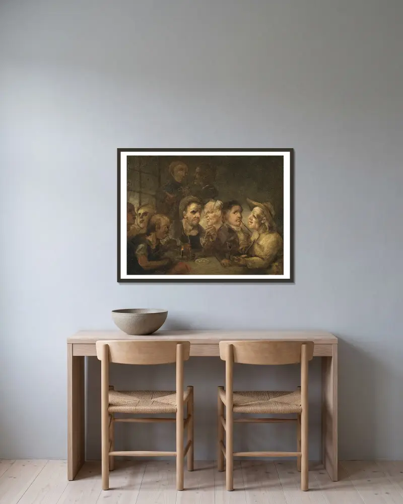 En klubb av Elias Martin inramad på en vägg